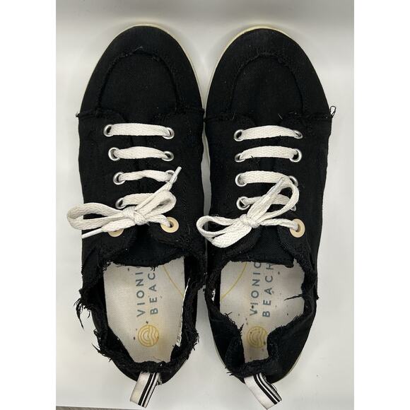 Vionic Beach Washable Canvas Casual Sneakers Black Denim Size 9 - Picture 1 of 10